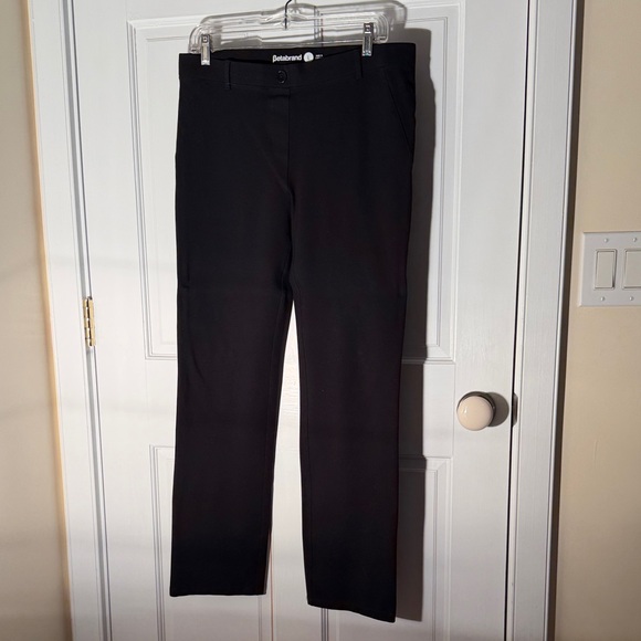 Betabrand Trousers, Classic Black Straight Stretch Yoga Pants - Picture 3 of 6